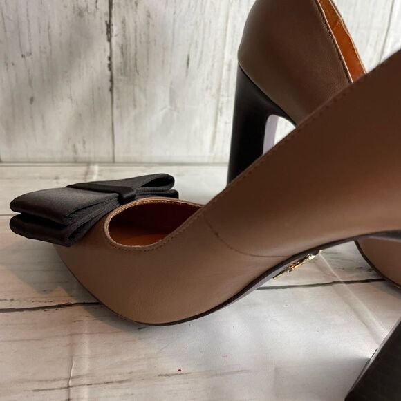 Mojo Moxy Sophia Camel Leather Pumps 6 - Picture 11 of 15
